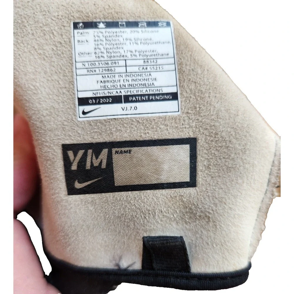 Nike Black Glove with White Swoosh Training Glove Football